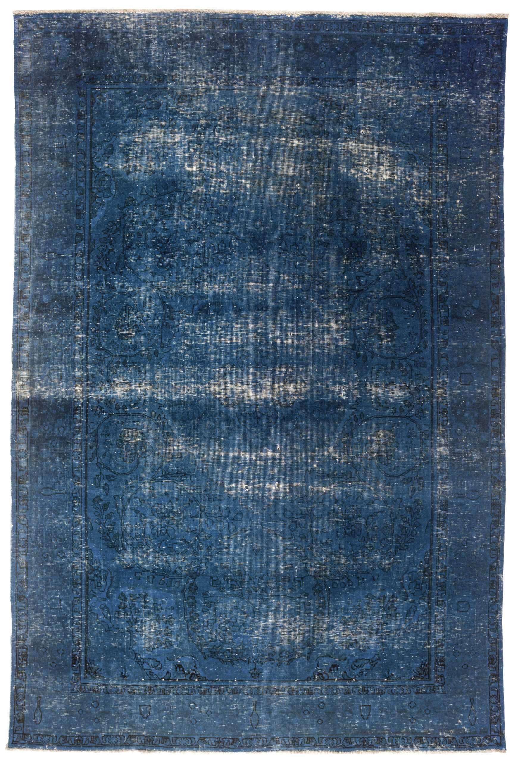 A vintage/overdyed dark blue rug