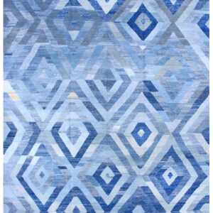 Rug 671 is composed of diamonds made from different shades of blue