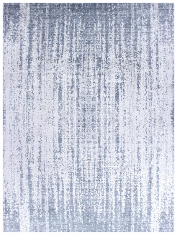 Rug 745 is a rough-striped blue and silver pattern.
