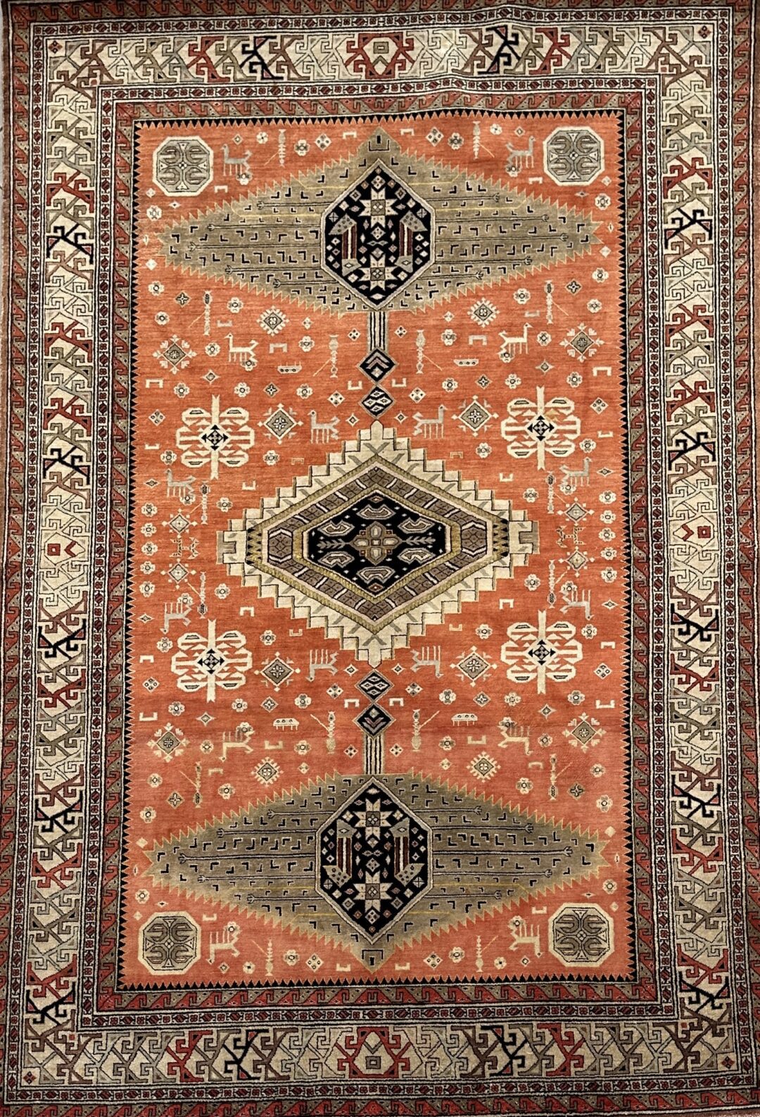 silk orange accent rug